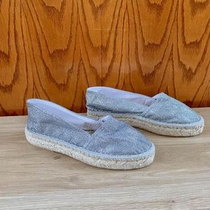 Silver/Sparkly Clara Duran Espadrille Shoes, US Size 9
